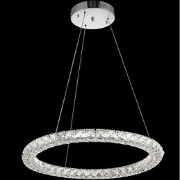 Modern Ring Crystal Ceiling Pendant Light Crystal Chandelier Light Indoor Lighting Lamps Fixtures Dimmable with Remote Control