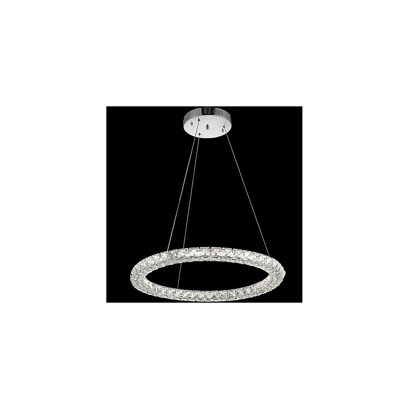 Modern Ring Crystal Ceiling Pendant Light Crystal Chandelier Light Indoor Lighting Lamps Fixtures Dimmable with Remote Control