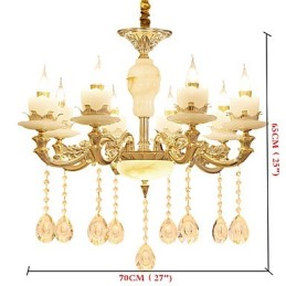 European Style Atmosphere Zinc Alloy Crystal Home Chandelier