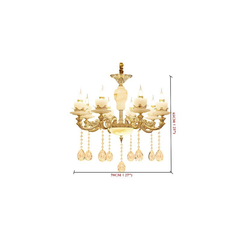 European Style Atmosphere Zinc Alloy Crystal Home Chandelier