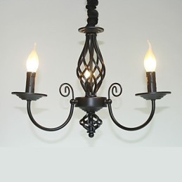 European Style Chandelier 3 Lights Chandelier Simple Lights Creative Iron Candles Lamps