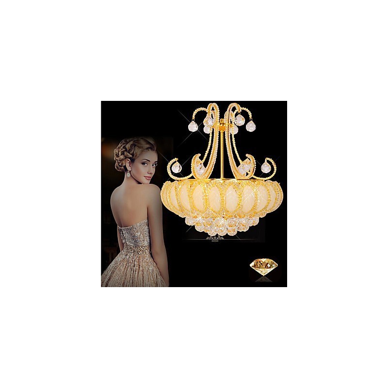 Modern Luxury Chandelier Crystal Pendant Light Diameter 50CM Contains 8 Bulbs