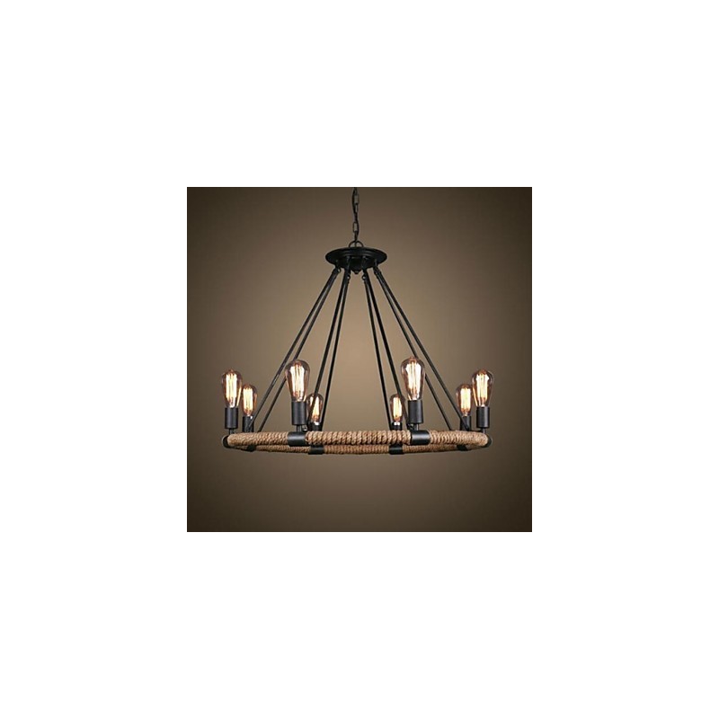 Traditional Classic Rustic Lodge Vintage Retro Country Painting Metal Pendant Light