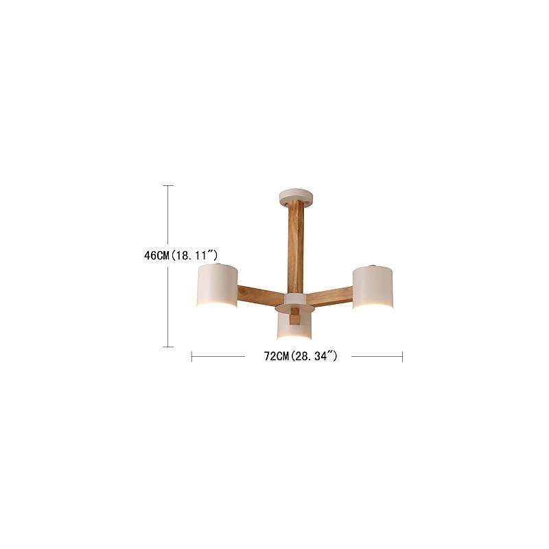 3 Lights Chandelier Modern Contemporary Traditional Classic Vintage Country Wood Feature for Wood
