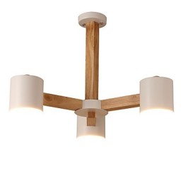 3 Lights Chandelier Modern Contemporary Traditional Classic Vintage Country Wood Feature for Wood