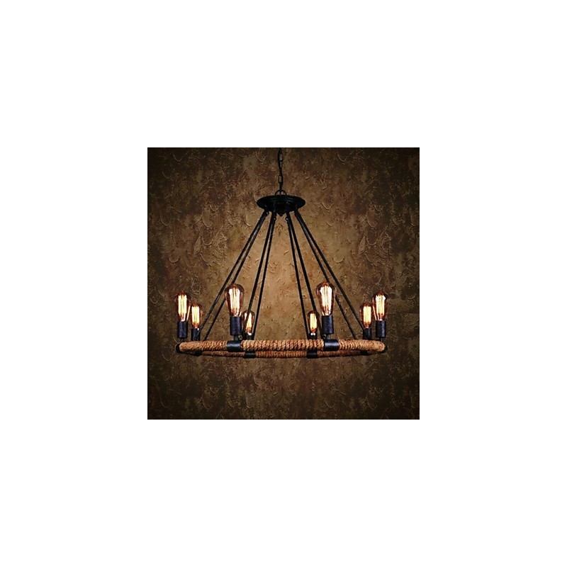Traditional Classic Rustic Lodge Vintage Retro Country Painting Metal Pendant Light