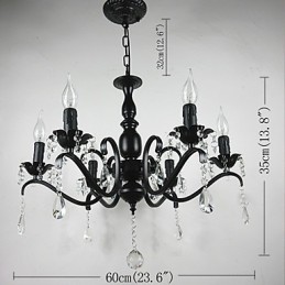 Chandelier Simple Crystal Iron Candle Lights Decoration Lamps Lighting