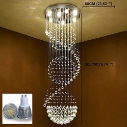 Crystal Ceiling Chandelier Pendant Light Indoor Home Hanging Lighting Lamps Fixtures for Stairs