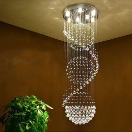 Crystal Ceiling Chandelier Pendant Light Indoor Home Hanging Lighting Lamps Fixtures for Stairs