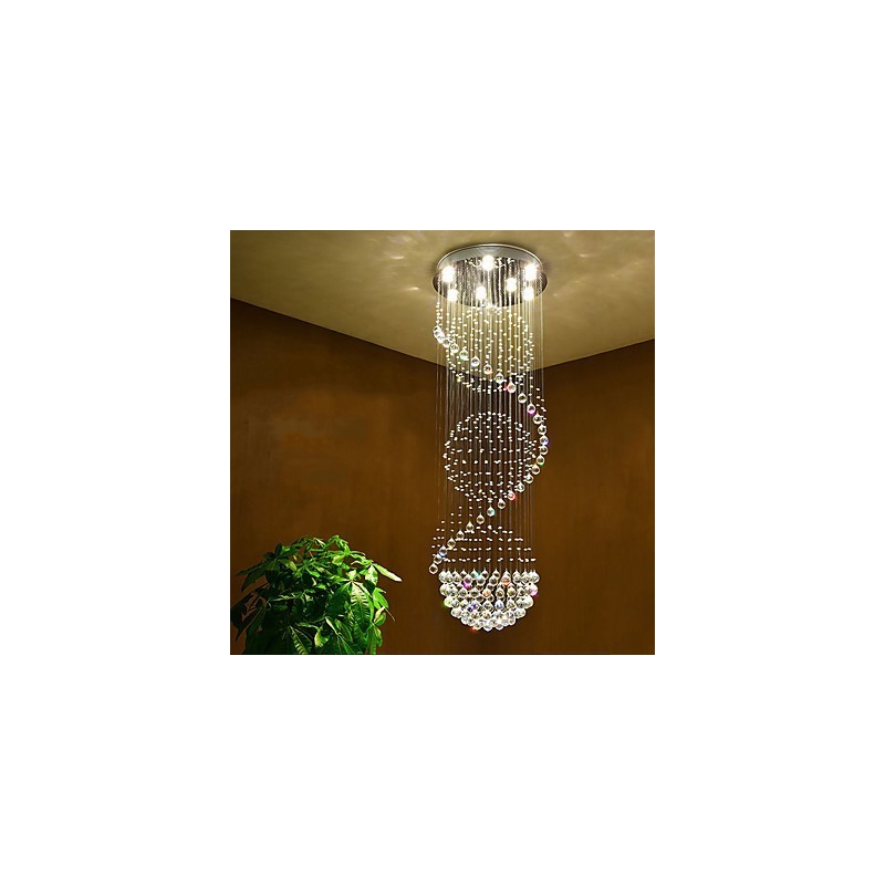 Crystal Ceiling Chandelier Pendant Light Indoor Home Hanging Lighting Lamps Fixtures for Stairs
