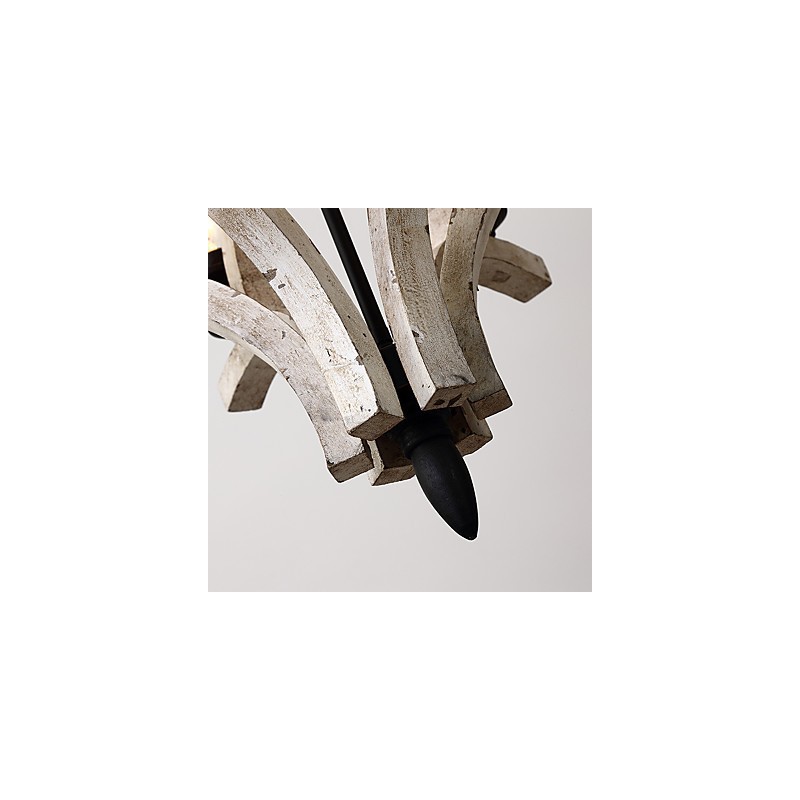 Vintage Painting Feature Mini Style Wood Bamboo Chandelier Lamp the Decorate Pendant Lamp