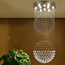 Crystal Ceiling Pendant Light Indoor Chandelier Home Hanging Lighting Lamps Fixtures