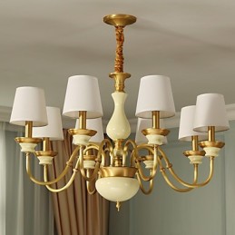 All Copper Chandelier Jade Decorative Chandelier