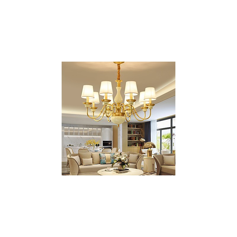 All Copper Chandelier Jade Decorative Chandelier