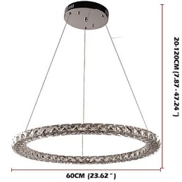 Modern Ring Crystal Pendant Light Crystal Chandelier Ceiling Light Indoor Lamps Fixtures Dimmable with Remote Control