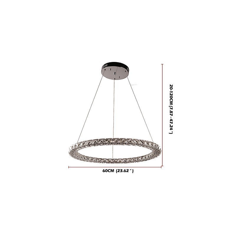 Modern Ring Crystal Pendant Light Crystal Chandelier Ceiling Light Indoor Lamps Fixtures Dimmable with Remote Control