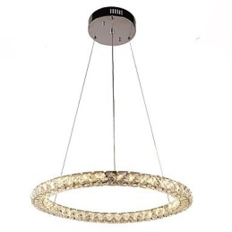 Modern Ring Crystal Pendant Light Crystal Chandelier Ceiling Light Indoor Lamps Fixtures Dimmable with Remote Control