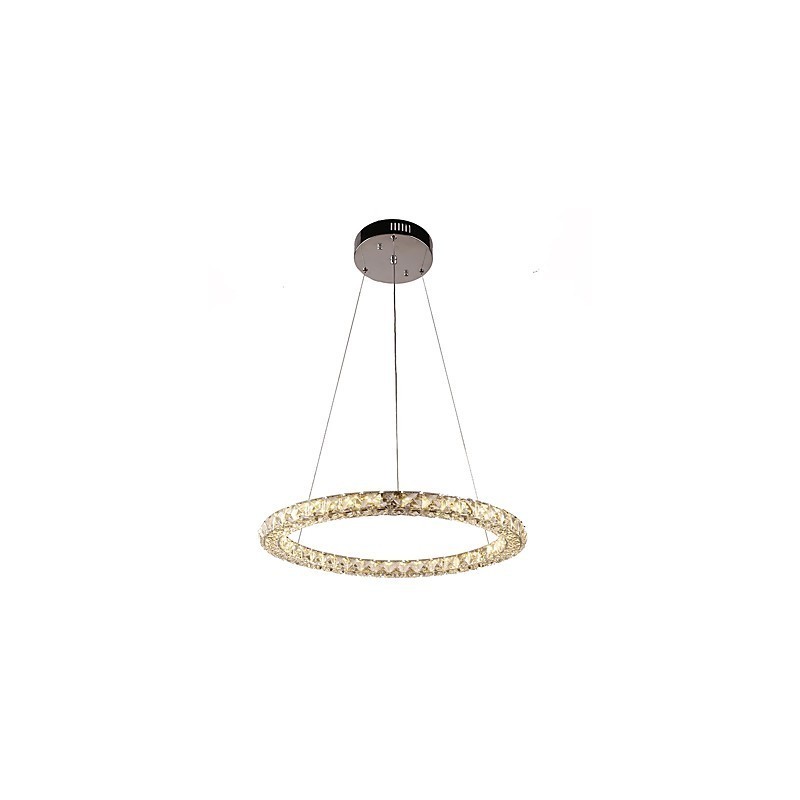 Modern Ring Crystal Pendant Light Crystal Chandelier Ceiling Light Indoor Lamps Fixtures Dimmable with Remote Control