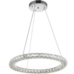 Modern Ring Crystal Pendant Light Crystal Chandelier Ceiling Light Indoor Lamps Fixtures Dimmable with Remote Control