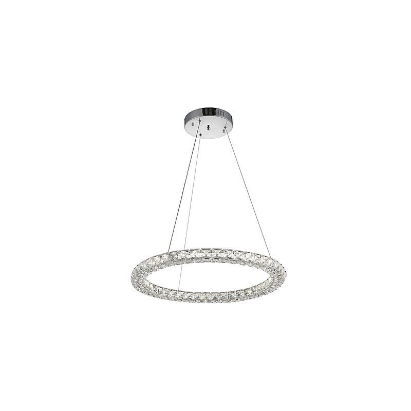 Modern Ring Crystal Pendant Light Crystal Chandelier Ceiling Light Indoor Lamps Fixtures Dimmable with Remote Control