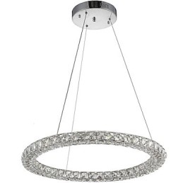 Modern Ring Crystal Pendant Light Crystal Chandelier Ceiling Light Indoor Lamps Fixtures Dimmable with Remote Control