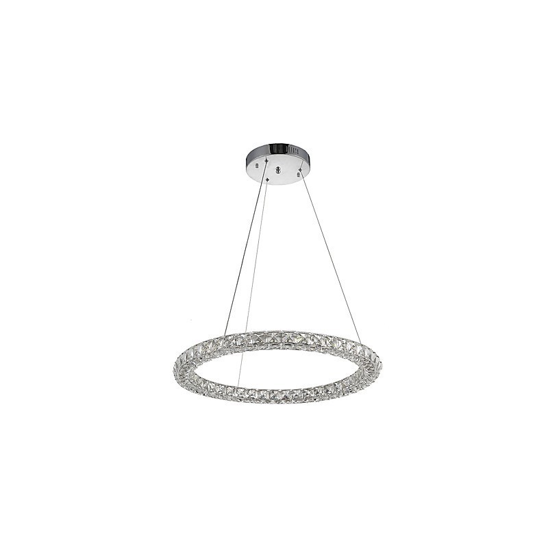 Modern Ring Crystal Pendant Light Crystal Chandelier Ceiling Light Indoor Lamps Fixtures Dimmable with Remote Control