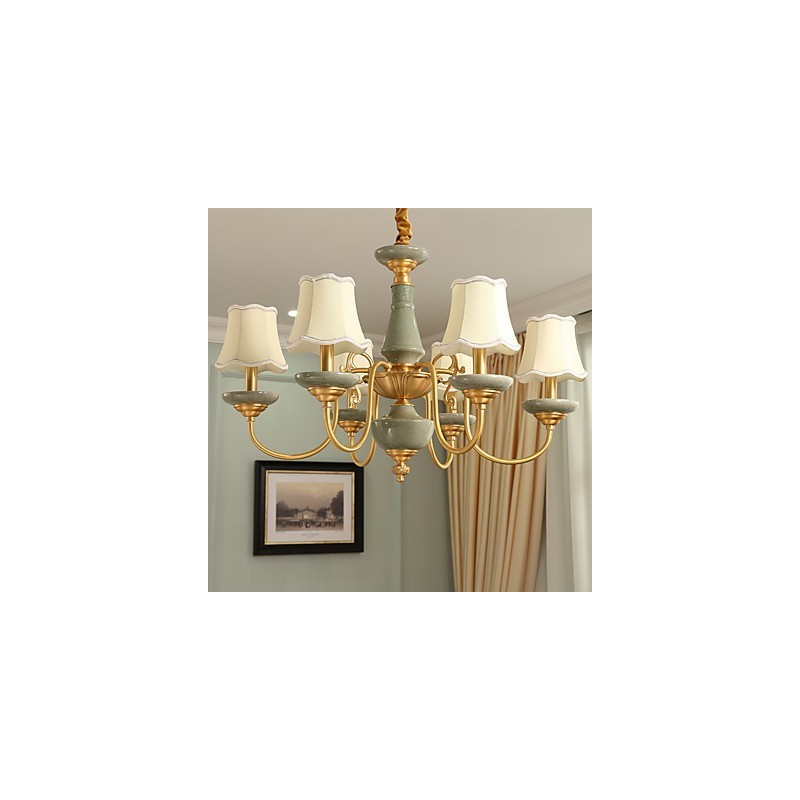 All Copper Chandelier Jade Decorative Chandelier