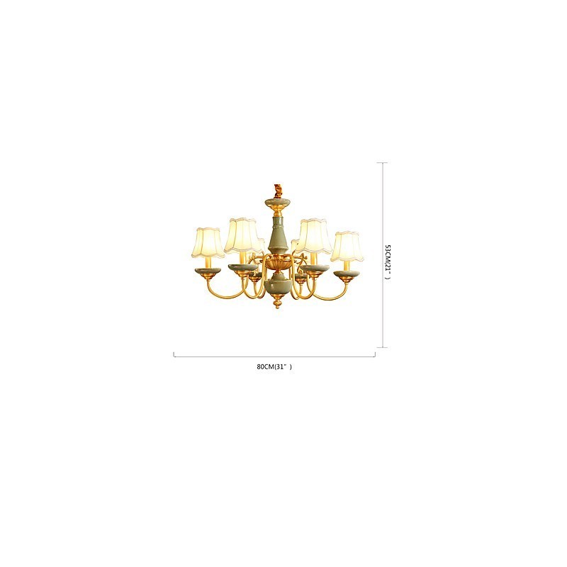 All Copper Chandelier Jade Decorative Chandelier