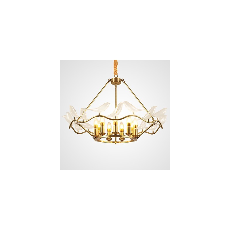 Modern Contemporary Brass Feature for Designers Metal Chandelier