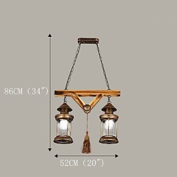 Rustic Lodge Globe Vintage Retro Country Painting Feature for Mini Style Designers Metal Chandelier