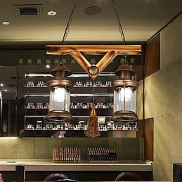 Rustic Lodge Globe Vintage Retro Country Painting Feature for Mini Style Designers Metal Chandelier