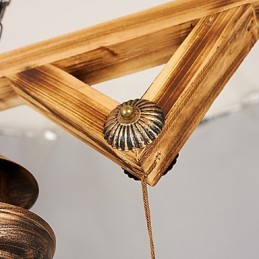 Rustic Lodge Globe Vintage Retro Country Painting Feature for Mini Style Designers Metal Chandelier