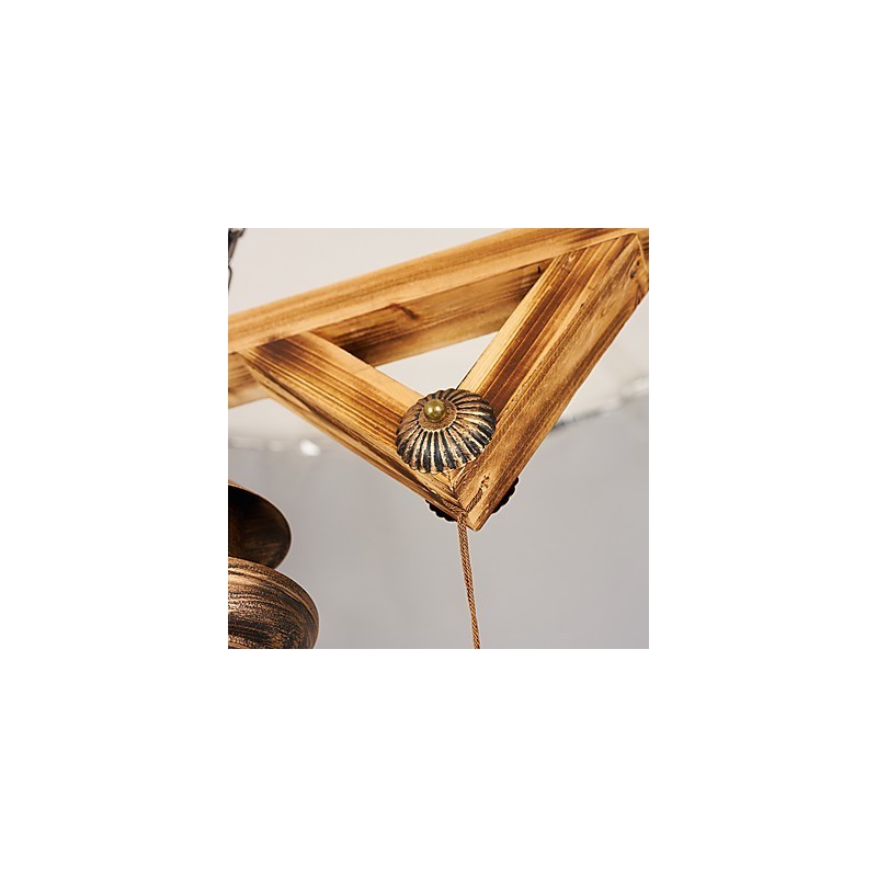 Rustic Lodge Globe Vintage Retro Country Painting Feature for Mini Style Designers Metal Chandelier