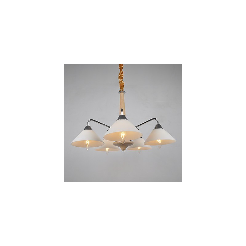 Modern Contemporary Country Electroplated Feature for Wood Bamboo Chandelier