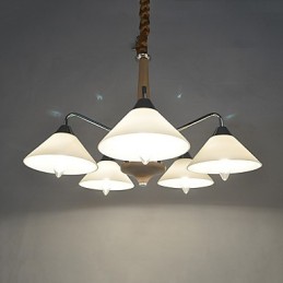 Modern Contemporary Country Electroplated Feature for Wood Bamboo Chandelier