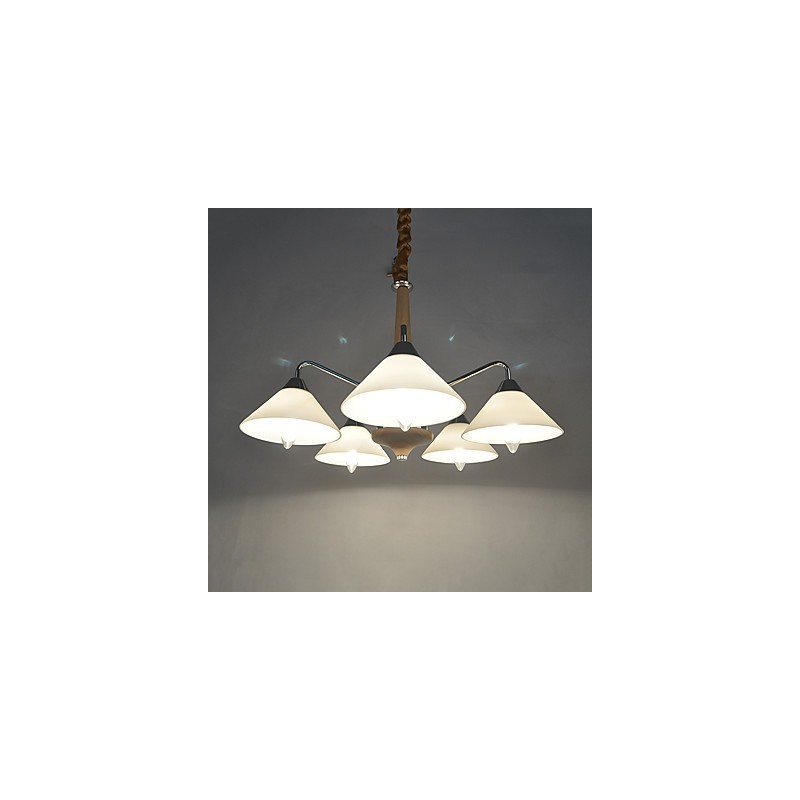 Modern Contemporary Country Electroplated Feature for Wood Bamboo Chandelier