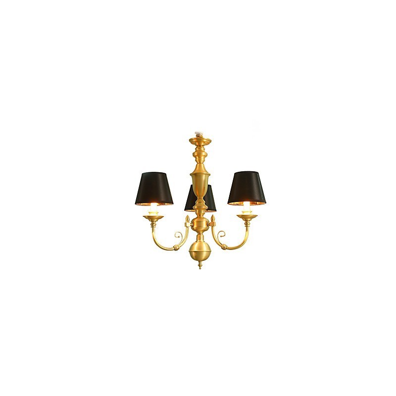 Chandelier Traditional Classic Country Brass Feature for Mini Style Metal 3 Bulbs
