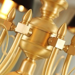 Chandelier Traditional Classic Country Brass Feature for Mini Style Metal 3 Bulbs