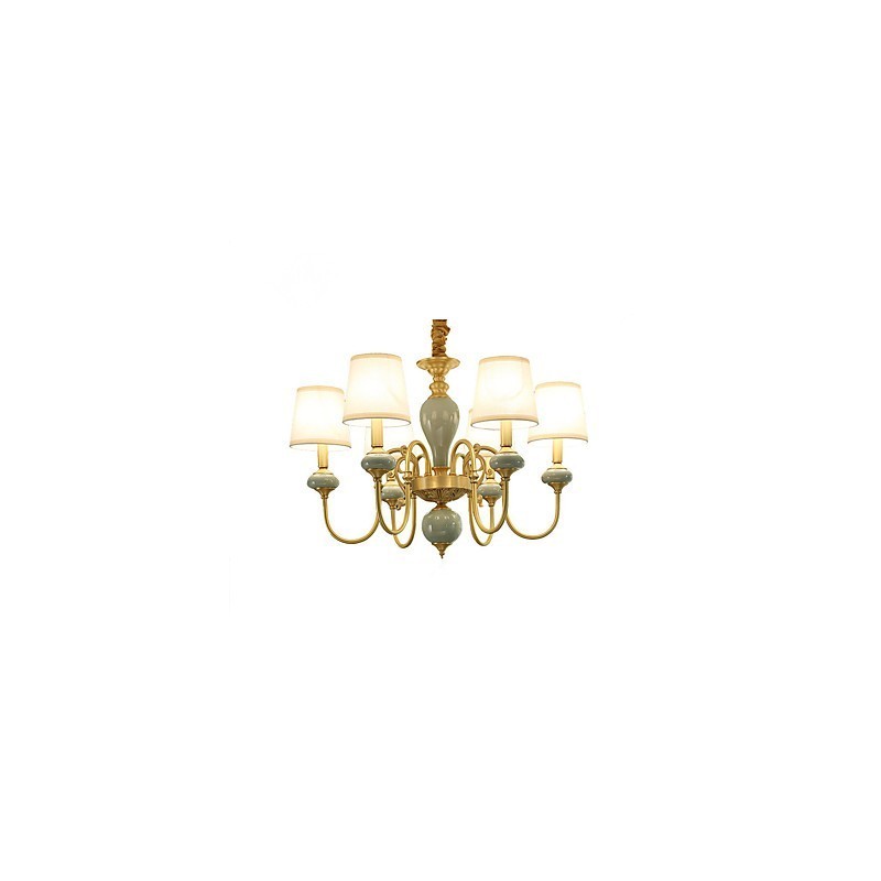 Chandelier Traditional Classic Country Brass Feature for Mini Style Metal 6 Bulbs