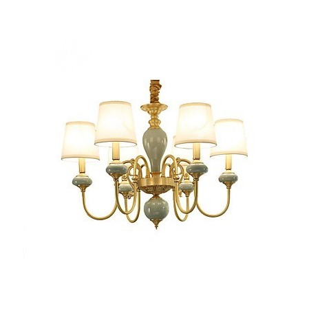 Chandelier Traditional Classic Country Brass Feature for Mini Style Metal 6 Bulbs
