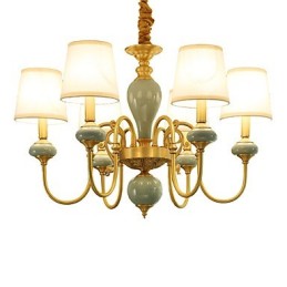 Chandelier Traditional Classic Country Brass Feature for Mini Style Metal 6 Bulbs
