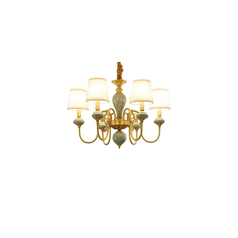 Chandelier Traditional Classic Country Brass Feature for Mini Style Metal 6 Bulbs
