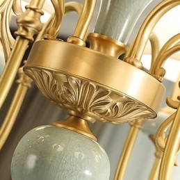Chandelier Traditional Classic Country Brass Feature for Mini Style Metal 6 Bulbs