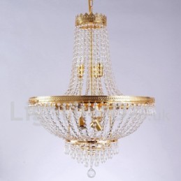 Traditional Classic Electroplated Feature for Crystal Mini Style Metal 9 Bulbs Chandelier