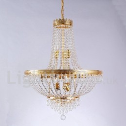 Traditional Classic Electroplated Feature for Crystal Mini Style Metal 9 Bulbs Chandelier