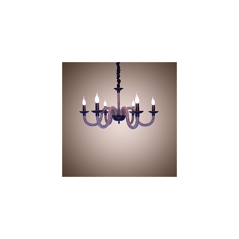 Loft Industrial Wind Vintage Iron Lamps Shops Chandelier Rope Chandelier Lights