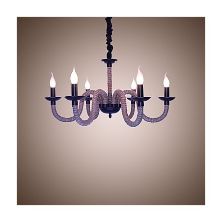 Loft Industrial Wind Vintage Iron Lamps Shops Chandelier Rope Chandelier Lights