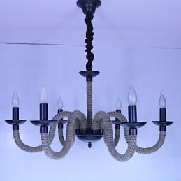 Loft Industrial Wind Vintage Iron Lamps Shops Chandelier Rope Chandelier Lights