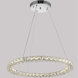 Modern Ring Crystal Pendant Light Modern Crystal Chandelier Ceiling Light Indoor Lamp Fixtures Dimmable with Remote Control