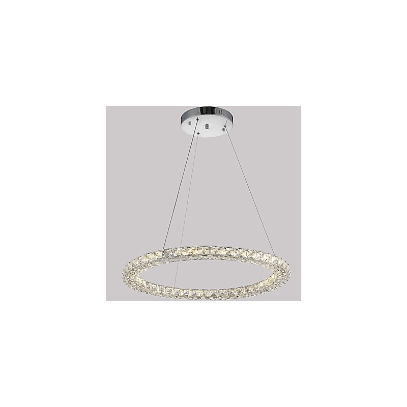 Modern Ring Crystal Pendant Light Modern Crystal Chandelier Ceiling Light Indoor Lamp Fixtures Dimmable with Remote Control